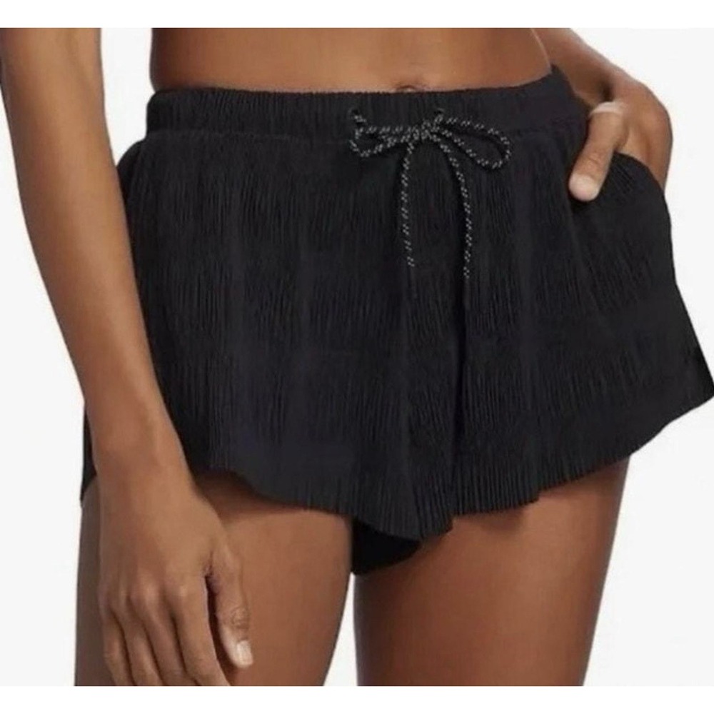 Free People FP Movement Shirr Enough Black Shorts Women's Medium Activewear